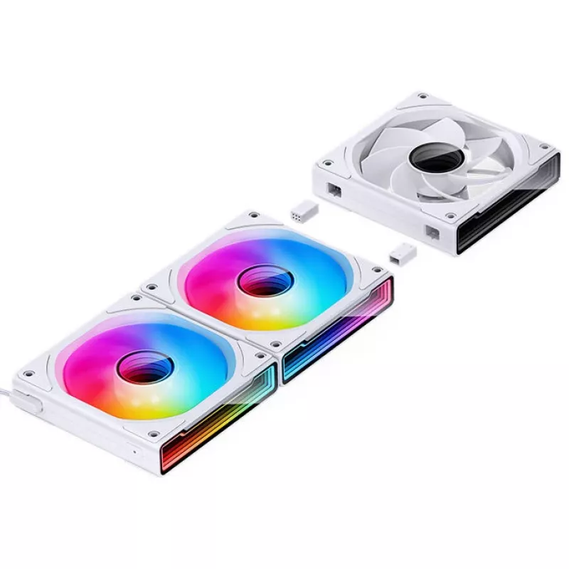 120 mm Jonsbo ZK-120W Reverse ARGB valge korpuseventilaator, 120 mm PWM, varjestatud kaabel