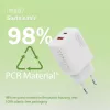 AC Indoor USB GaN Charger DIGITUS DA-10301 — 30W, 1× USB-C, 1× USB-A, 100–240V, valge