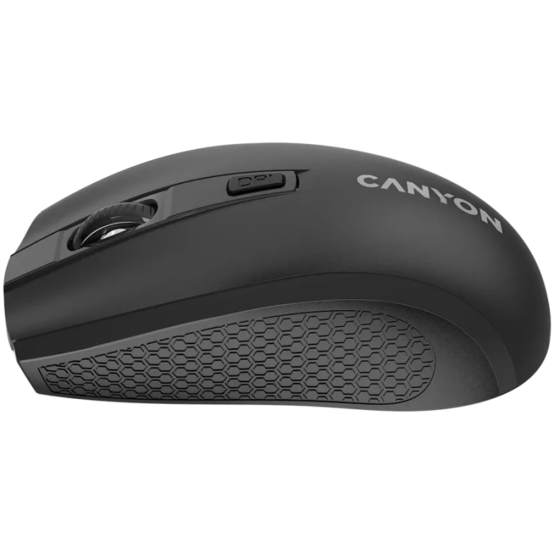 CANYON MW-7, 2,4 GHz juhtmevaba hiir, 6 nuppu, DPI 800/1200/1600, koos 1 AA patareiga, mõõdud 110*60*37 mm, 58 g, must