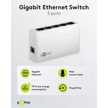 Goobay 5-Port Gigabit Ethernet Network-Switch (64563)