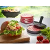Hamburger press GEFU 89419, plastikust, Ø 11,8 cm, kõrgus 93 mm, hall/must