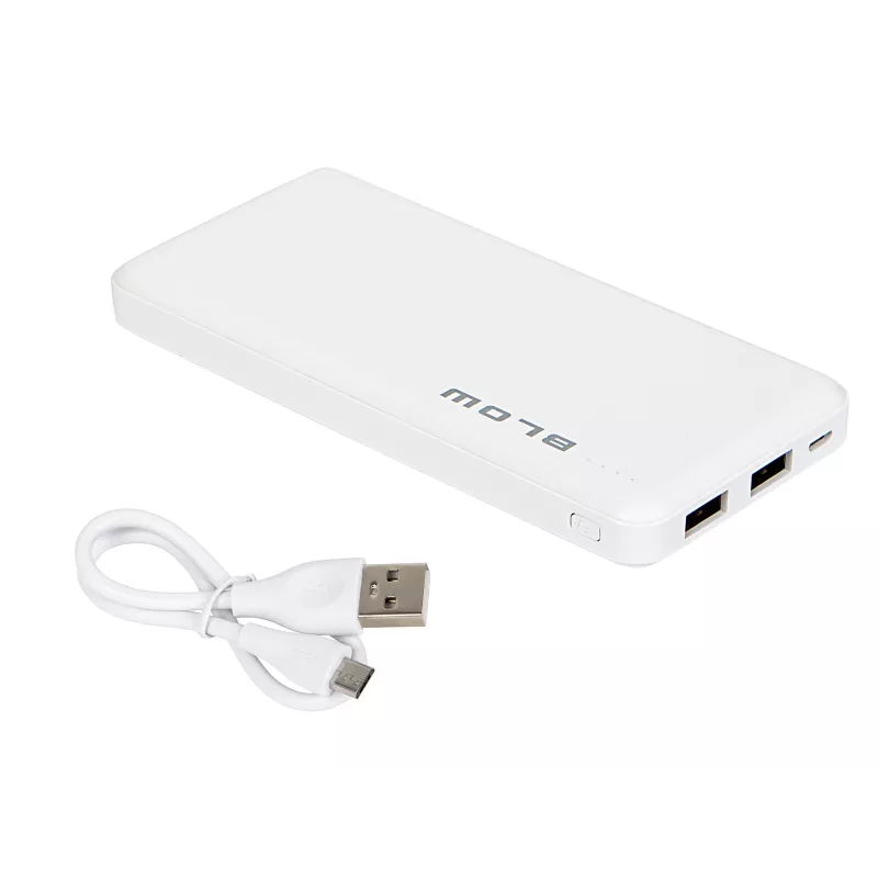 Kaasaskantav laadija akupank BLOW PB10A 10000mAh (37Wh), 2x USB-A väljundid, 22,5W koguvõimsus, Micro‑USB sisend, polümeeraku