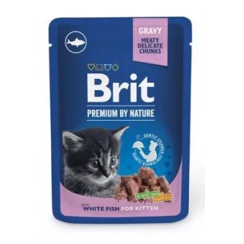 Märg kassitoit Brit Premium by Nature Kitten Valge Fish 100 g, kotike, proteiin 9,5%, rasv 5%, niiskus 81%