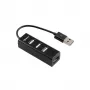 Sbox H-204 USB 4 pordi jaotur must
