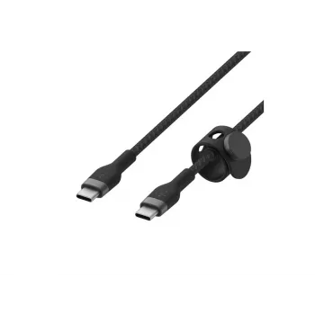 Kaabel BoostCharge USB-C/USB-C punutud silikoon 2 m, must