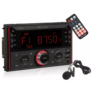 2DIN autoraadio BLOW AVH-9620 topelt-DIN-i armatuurlaua peasüsteem Bluetooth 5.0, USB Type-A, 2,8-tollise ekraaniga, 4×60 W RMS