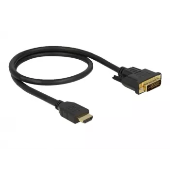 Video kaabli adapter DeLOCK 85651 0,5 m HDMI tüüp A DVI Must