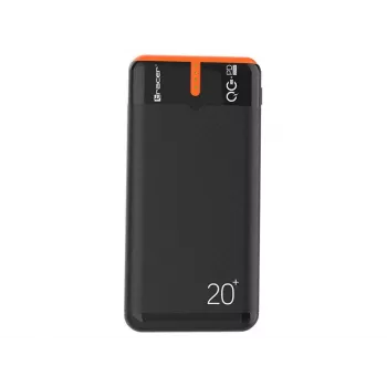 TRACER EnerGen 20000 mAh akupank, Power Delivery 20W, USB-C sisend, 2×USB-A väljundit, toetab 3 seadet, oranž