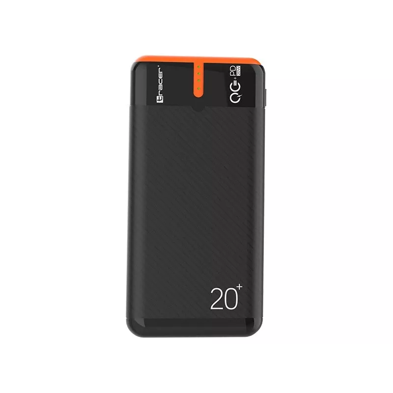 TRACER EnerGen 20000 mAh akupank, Power Delivery 20W, USB-C sisend, 2×USB-A väljundit, toetab 3 seadet, oranž
