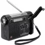 Renkforce RF-CR-200 kaasaskantav raadio UKW, MW, KW laetav, päikesepaneel, käsivänt, äratusfunktsioon, taskulamp Must (RF-4694806)