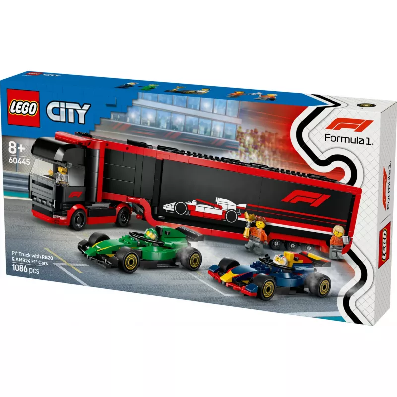 LEGO CITY 60445 F1 - Veok koos RB20 ja AMR24 F1 autodega
