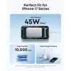 Akupank Anker A1638 10000 mAh, 45 W koguväljundvõimsus, valge, sisseehitatud sissetõmmatav USB-C kaabel