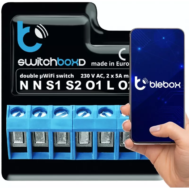 BLEBOX switchboxD - KAHEAHELALINE LÜLITI 230V