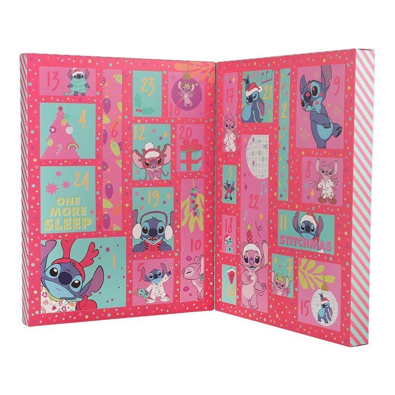 Adventkalender Paladone Stitch kirjatarbed 24-päevane 24 unikaalse kirjatarbeesemega