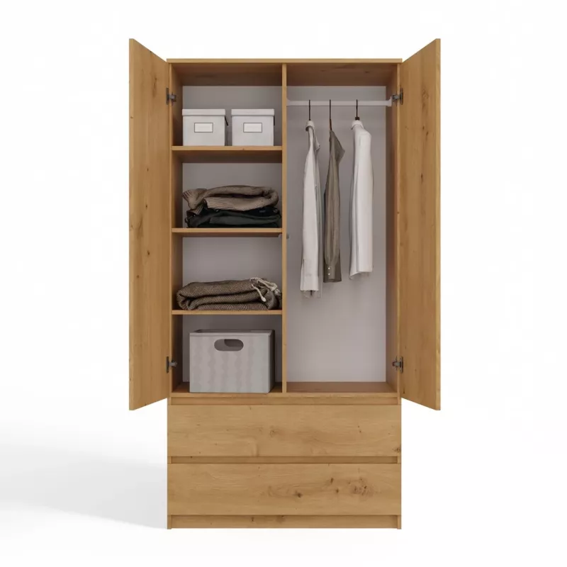Topeshop SZAFA MALWA ART bedroom wardrobe/closet 5 shelves 2 uks(s) tamm