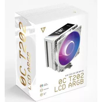 MODECOM Volcano 0C T202 LCD ARGB protsessori õhkjahuti 12 cm Valge