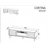 TV-kapp cama meble CORTINA EF 180×40×60 cm, must, puitlaastplaadist pealispind, must raam