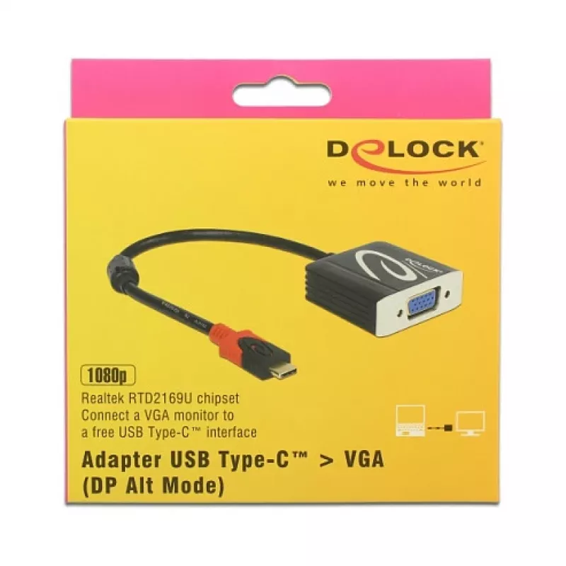 Video kaabliadapter DeLOCK 62994 USB USB-C to VGA 0.2m Must