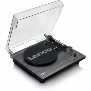 Rihmajamiga audio-plaadimängija Lenco LS-10 must, sisseehitatud kõlaritega, 33/45 p/min, RCA-väljund, kõrvaklappide pesa