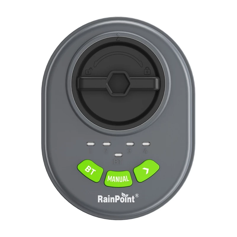 Vihmutikontroller RainPoint HIC406B — 4-tsooniline Bluetooth-rakenduse juhtimine