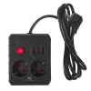 Pikendusjuhe MACLEAN MCE387 B — 2 pistikupesa, 3×USB A, 110–240V, 1,5 m kaabel, max 2500W