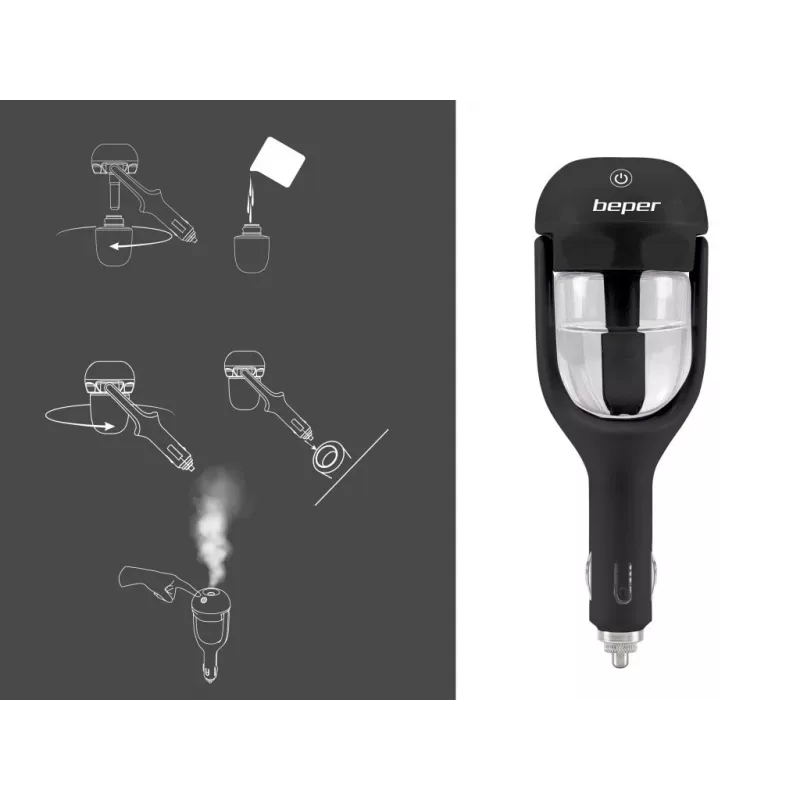 Autohajuti ja -niisutaja Beper P205DIF100 - 12 V aroomihajuti, 25 ml