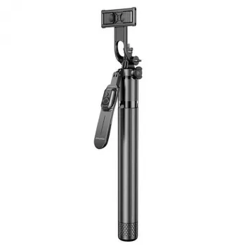 Selfie stick Awei X56 alumiiniumist must — pikendatav käeshoitav kinnitus nutitelefonidele