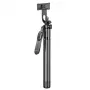 Selfie stick Awei X56 alumiiniumist must — pikendatav käeshoitav kinnitus nutitelefonidele