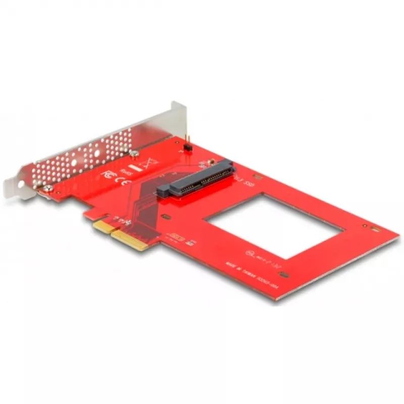 DeLOCK PCI Express x4 kaart 1 sisemisele U.3-le punane hõbedane