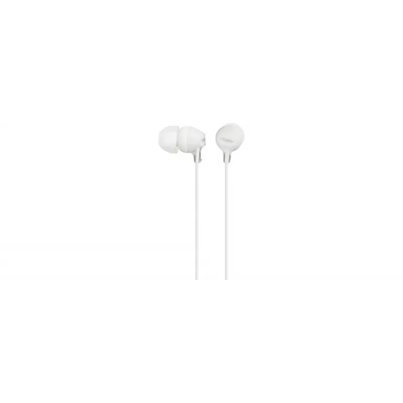Sony MDR-EX15LP, juhtmega, 8 - 22000 Hz, Muusika, 3 g, Kõrvaklapid, Valge