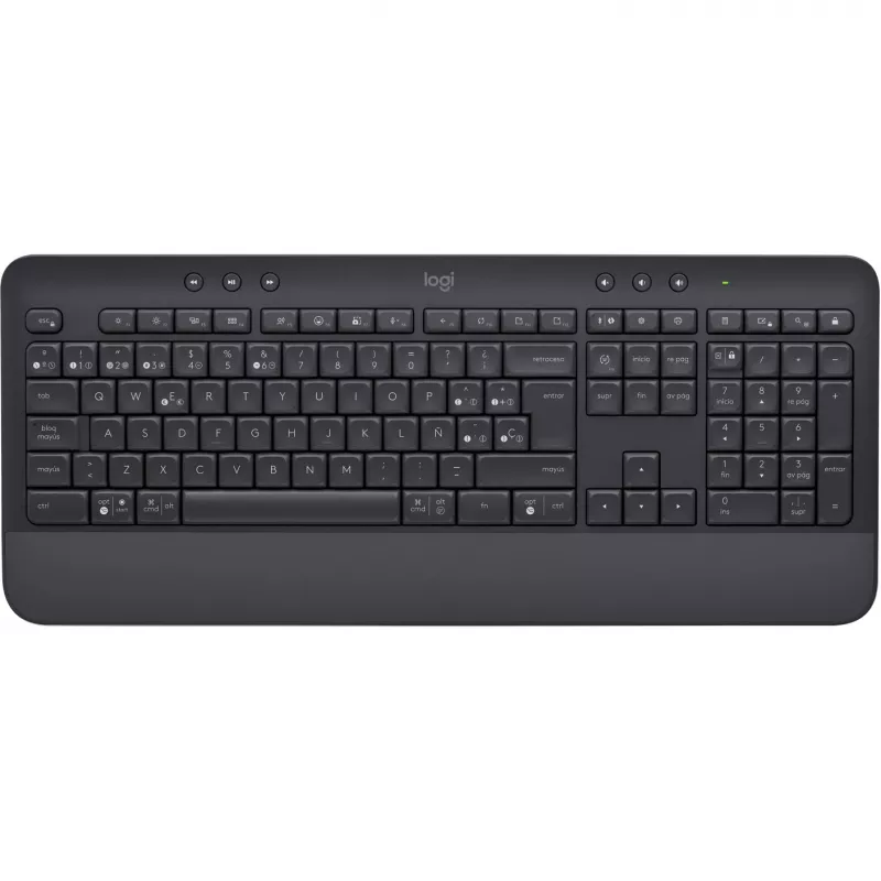 Logitech Signature K650 - Klaviatuur - Juhtmevaba - Bluetooth 5,1 - QWERTY - Hispaania - Grafiit (920-010917)