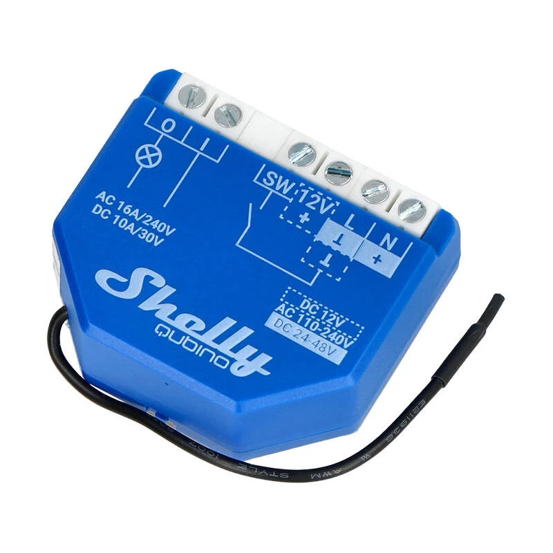 Nutikas relee Shelly Qubino Wave 1 Plastik 110–240V 16A, Z-Wave 868,4 MHz, sinine, seinale paigaldatav