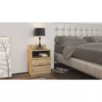 Öökapp Top e Shop M1 ARTISAN, tammepuust viimistlusega, 2 sahtliga, 400×320×590 mm
