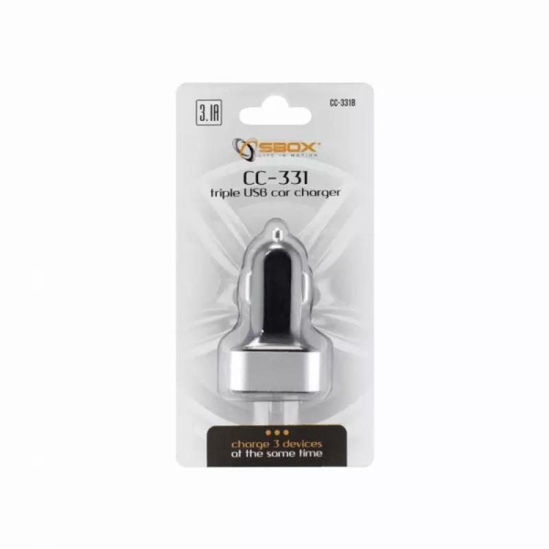 Sbox autolaadija CC-331B 3.1A must/hall