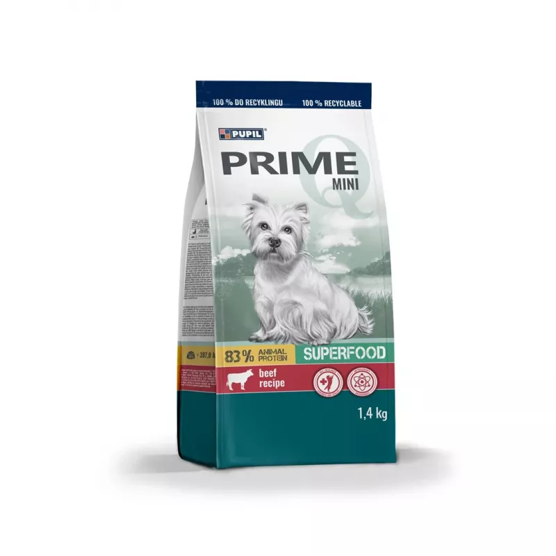 PUPIL Prime Mini Rich in beef with liver - kuiv koeratoit - 1,4kg
