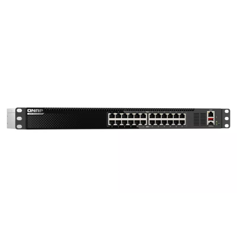 QNAP QSW-M3224-24T võrgukommutaator hallatav L3 10G Ethernet (100/1000/10000) 1U must, hõbedane