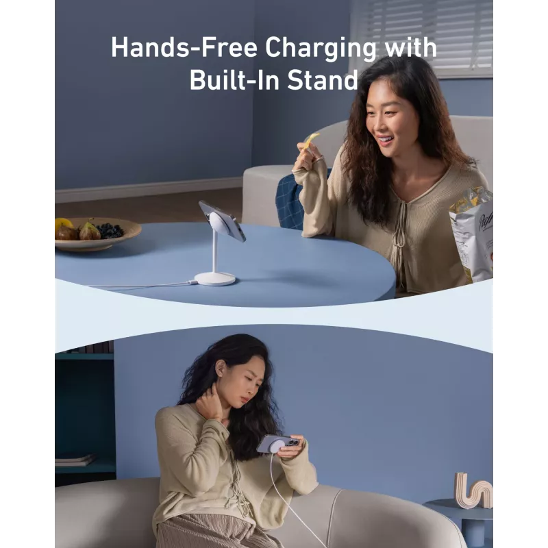 Anker MagGo Peakomplekt Valge USB Juhtmevaba Kiirlaadimine Siseruumides