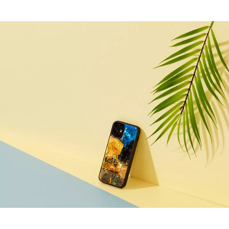 Kaitsev iKinsi ümbris Apple iPhone 12 mini jaoks — must 'Cafe Terrace' disain