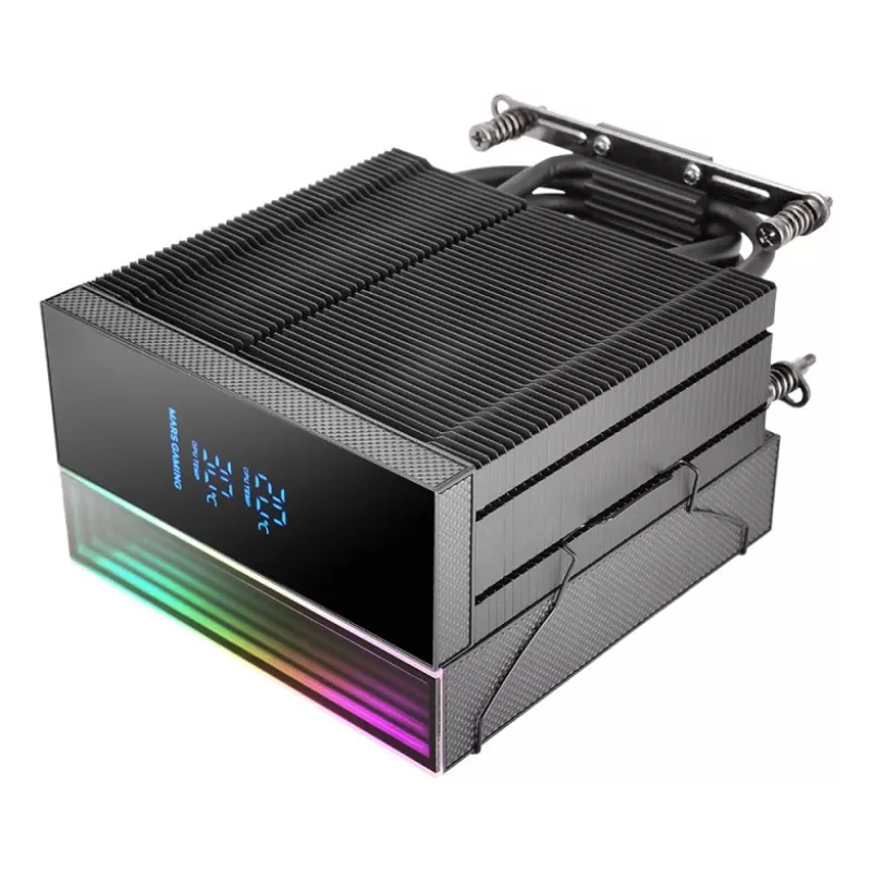 Õhkjahuti TACENS Mars Gaming MCPU-LCD, 120 mm ventilaator, TDP 300 W, toetab LGA1700/1200/115x/1366 ja AM4/AM5, must