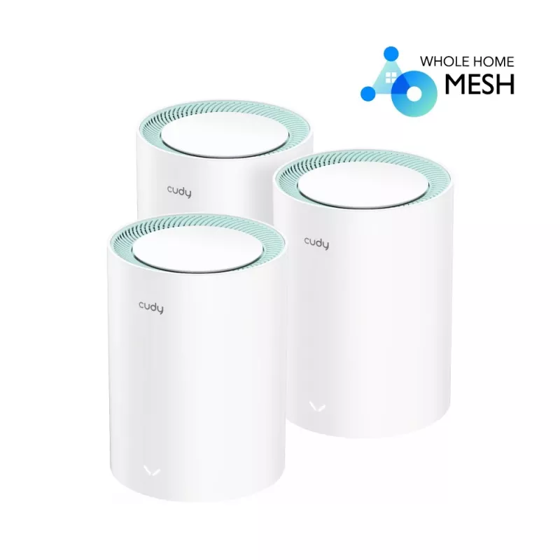 Cudy M1300 3-PAKI mesh Wi-Fi süsteem Kaheribaline (2,4 GHz / 5 GHz) Wi-Fi 5 (802.11ac) Valge 1 sisemine