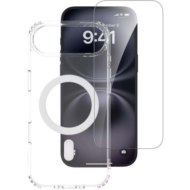 4smarts 360° Premium Protection kaitsekomplekt Apple iPhone Air jaoks, MagSafe-ühilduv, läbipaistev