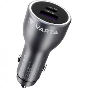 Autolaadija Varta 57933101111, 45 W kokku, 1× USB-A, 1× USB-C