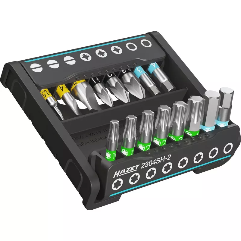 HAZET 2304SH-2 Bit-Set 16-piece Slotted Internal Torx Profile Phillips