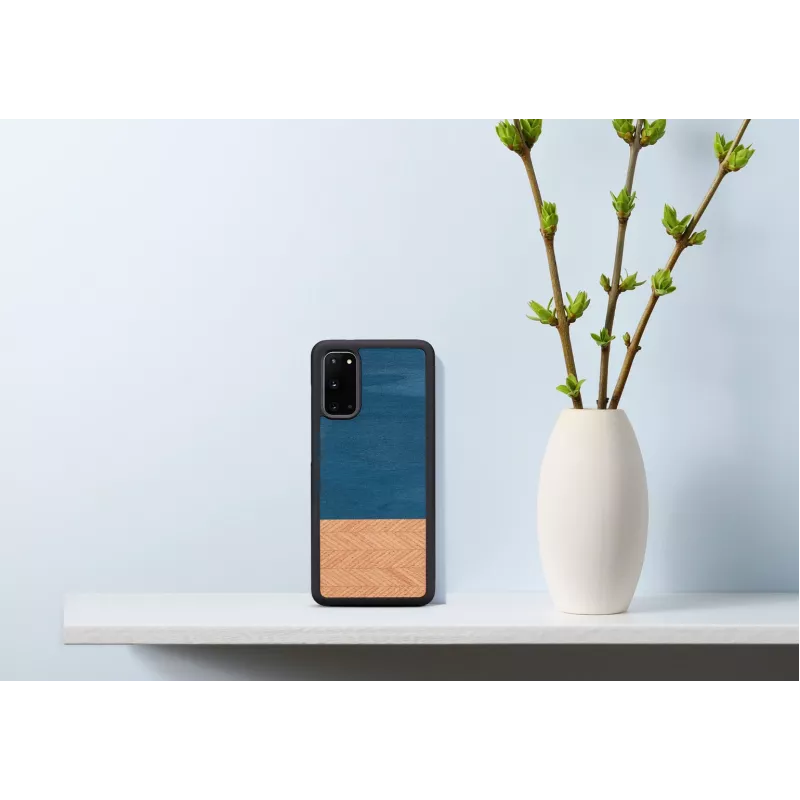Telefonikott man and wood Galaxy S20 denim must