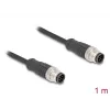 DeLOCK M12 kaabel A-kodeeritud 8 kontaktiga isane-isane Cat5e 1 m Must