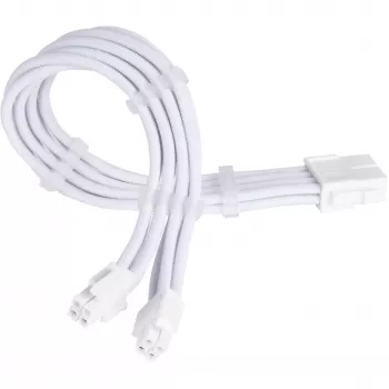 Toiteploki pikenduskaabel SILVERSTONE EPS 12V 8‑pin (30 cm) valge SST-PP07E-EPS8W-V2