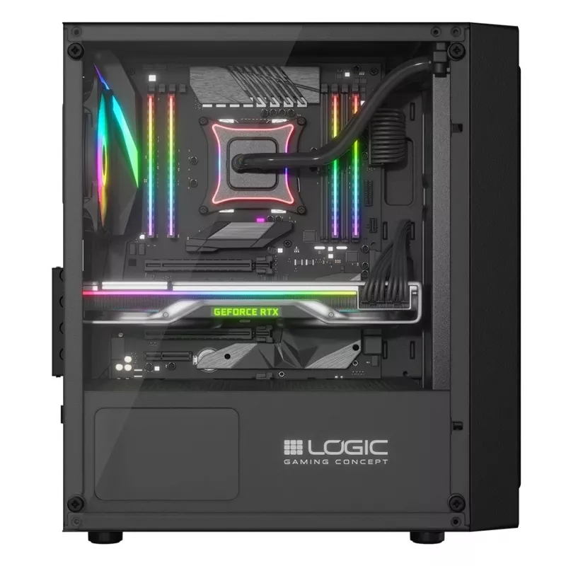 Logic Atos ARGB Mini USB 3.0 Micro Tower korpus, must (AM-ATOS-10-0000000-0002)