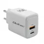 Laadija QOLTEC 51824 GaN 35W USB-C PD ja USB QC 3.0, 5–20 V, 1x USB-C, 1x USB-A