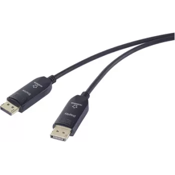 Renkforce fiiberoptiline / DisplayPort ühenduskaabel DisplayPort-pistik, DisplayPort-pistik 30,00 m Must RF-6117772 8K UHD DisplayPort-kaabel (RF-6117772)