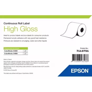Epsoni etiketirull 7113751, kõrgläikega viimistlus, laius 76 mm, pikkus 33 000 mm